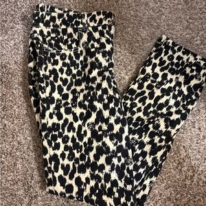 Stella McCartney Black and Cream Animal Print Pants